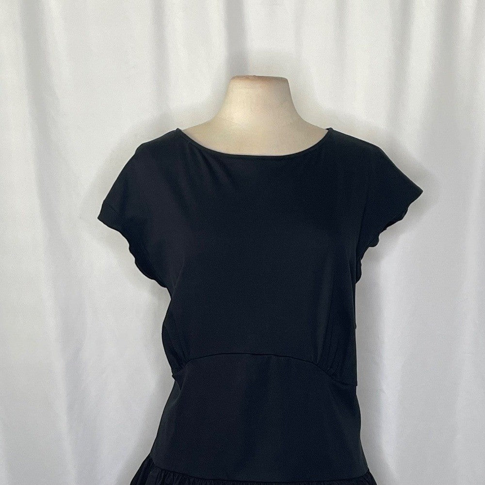 NWT!! J. CREW Bubble-Hem Mixy Dress Solid Black Mini Poplin Bubble Hem Preppy 3X