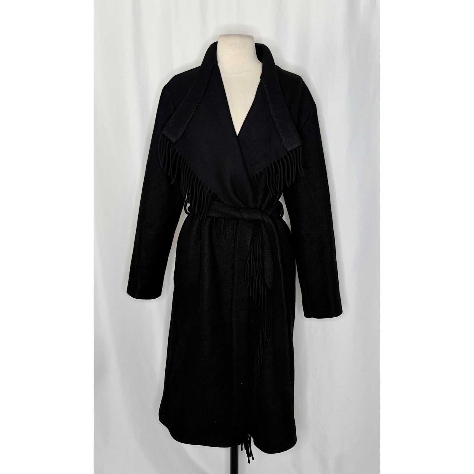 NWT!! IRO Nicky Wool Cashmere Blend Shawl Collar Long Sleeve Wrap Coat 34 XS