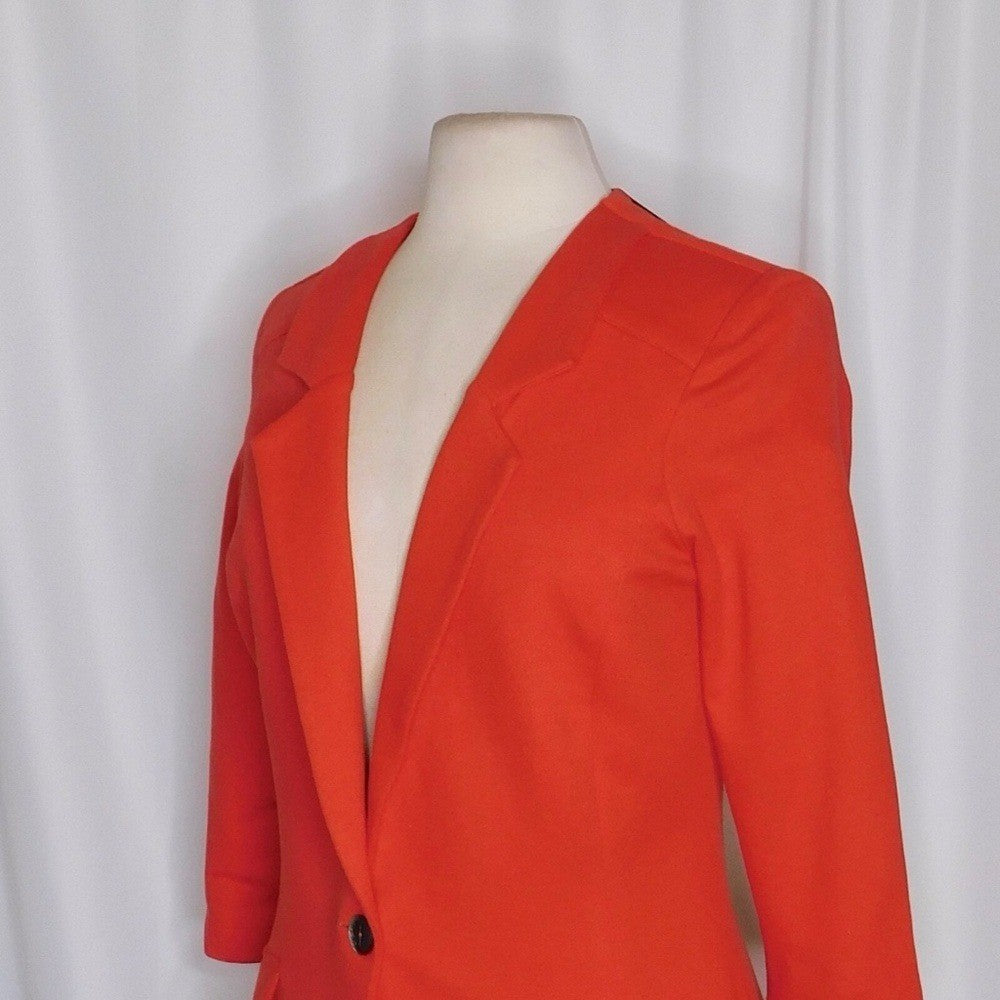 NWT!! Anthropologie CARTONNIER Red Knit Blazer Jacket Stretch Solid Medium
