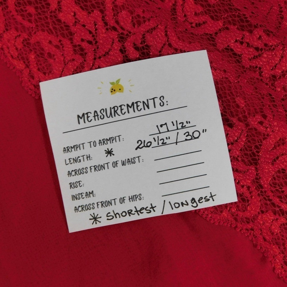Vintage VICTORIA'S SECRET Gold Label Red Lace Chemise Gown Babydoll Medium