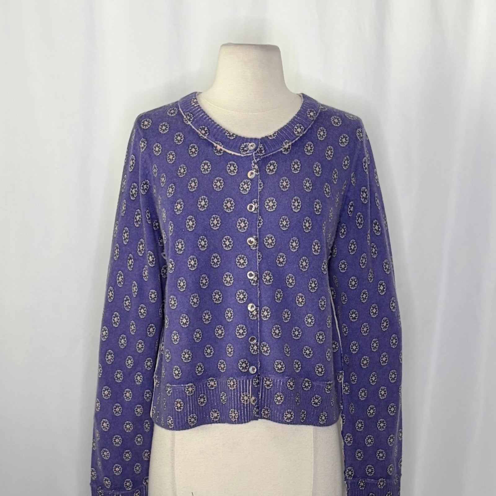 NWT!! FREE PEOPLE Nocturnal Patterned Cardigan Sweater Cardi Floral Large