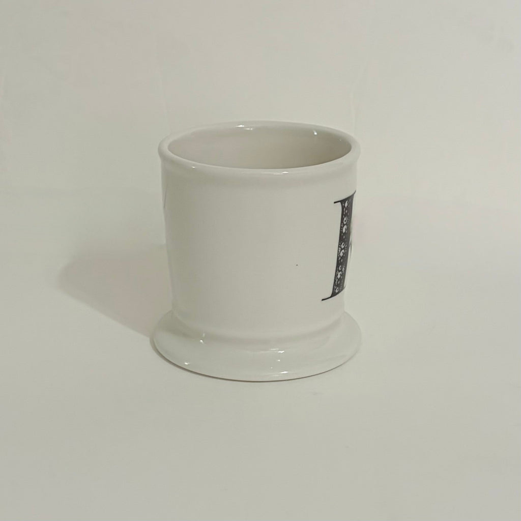 ANTHROPOLOGIE Letter "K" Monogram Mug White Minimalist Coffee Tea Farmhouse K