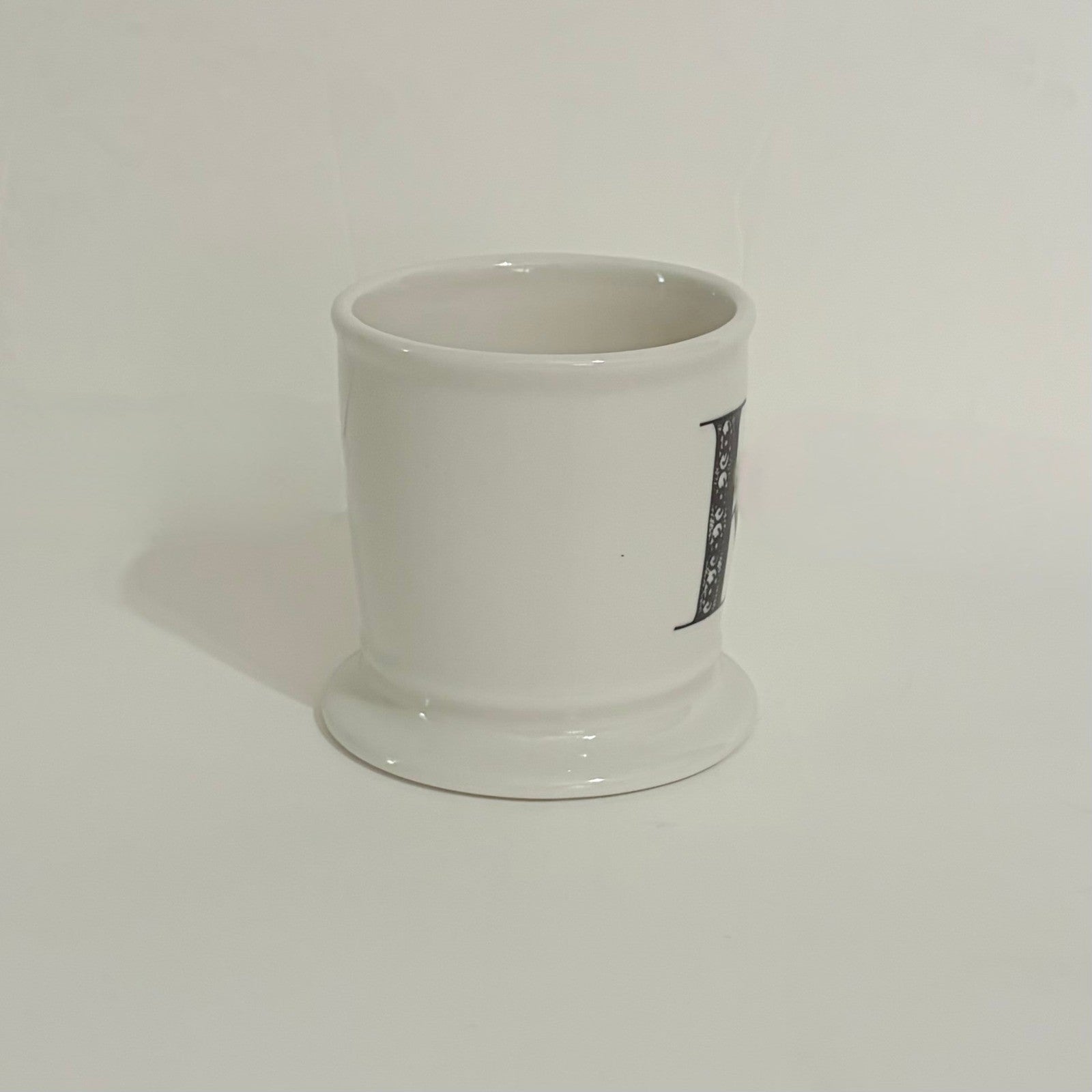 ANTHROPOLOGIE Letter "K" Monogram Mug White Minimalist Coffee Tea Farmhouse K