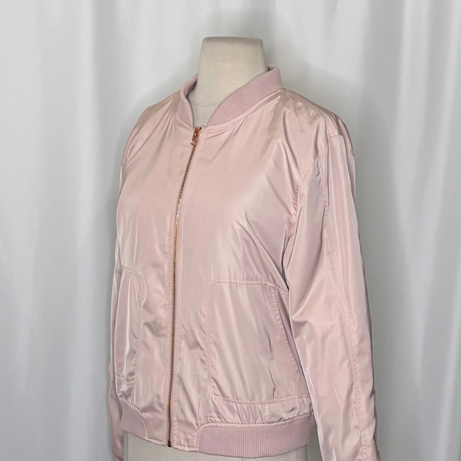 Anthropologie HEI HEI Journey Bomber Jacket Solid Light Pink Sporty Medium