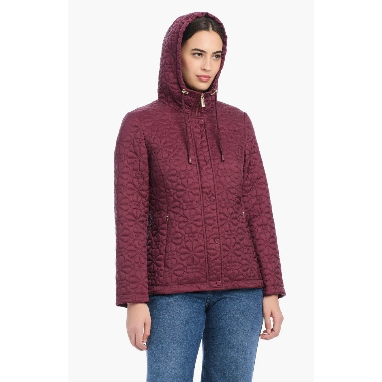 NWT!! KATE SPADE New York Water Resistant Hooded Floral Quilted Jacket X-Large