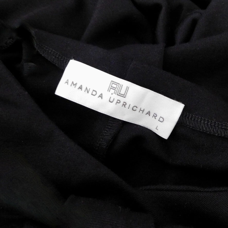 AMANDA UPRICHARD Black Open Back Bow Ponte Knit Dress Sheath Classic Large