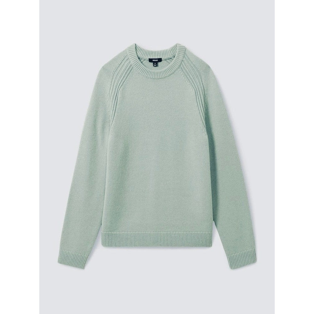 Men's REISS Sage Green Cloud Wool Raglan Sleeve Crew Neck Jumper Sweater Small