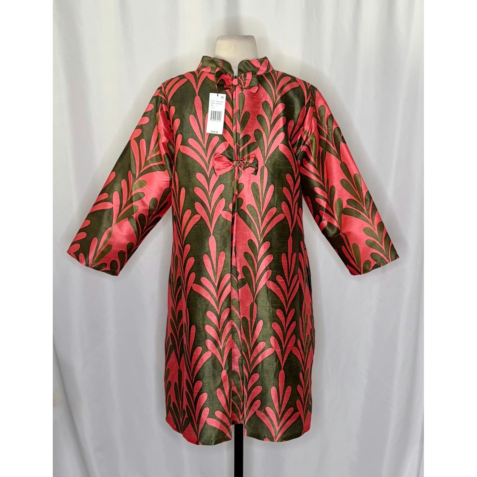 NWT!! FRANCES VALENTINE Diplomat Mini Dress Royal Palms Watermelon A-Line Large