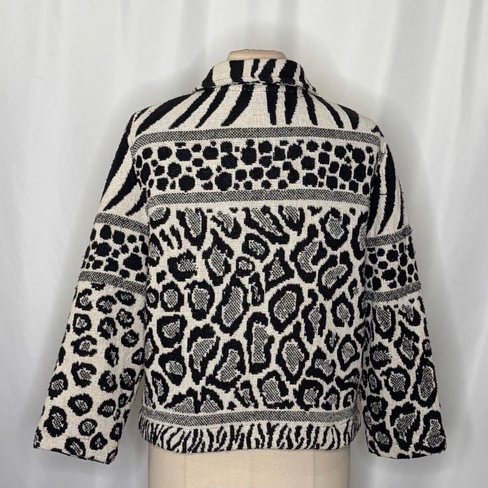 Vintage PAINTED PONY Animal Print Jacket Cropped Cottagecore Western Medium