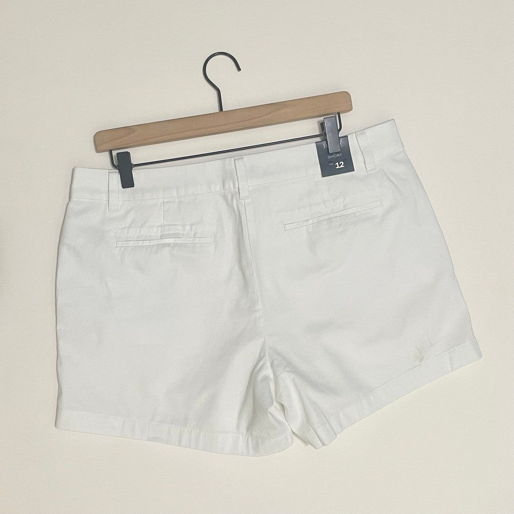 NWT!! J. CREW Factory 5" Classic Chino Shorts Solid White Pockets Preppy 12