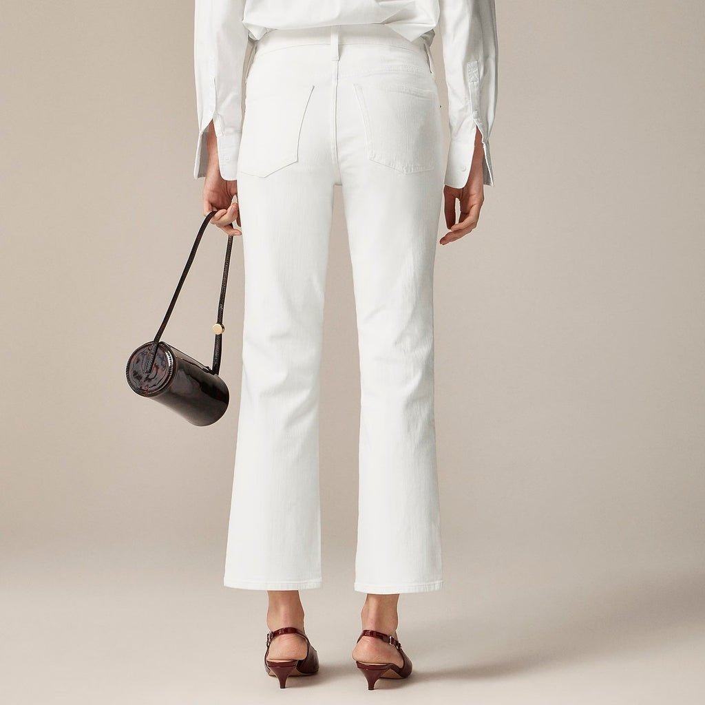 NWT!! J. CREW Mid Rise Kickout Jeans Denim White Stretch Solid Cropped 27 Tall