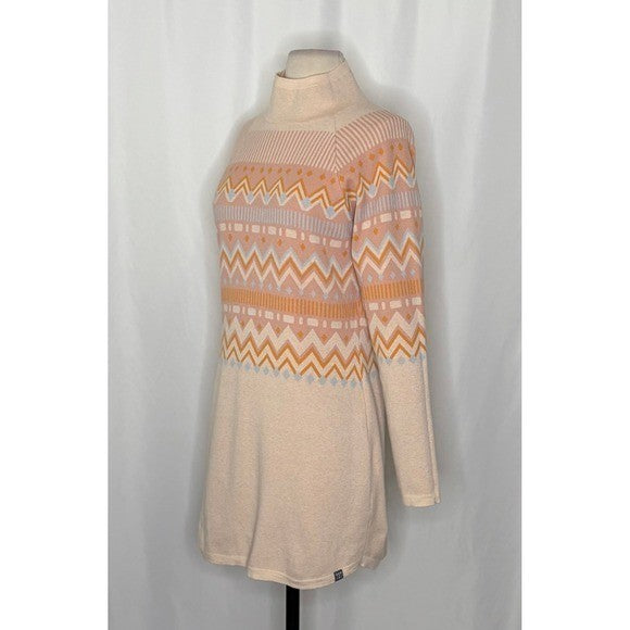 TITLE NINE Barra Tunic Sweater Fair Isle Elderflower Fairisle Mock Neck Medium