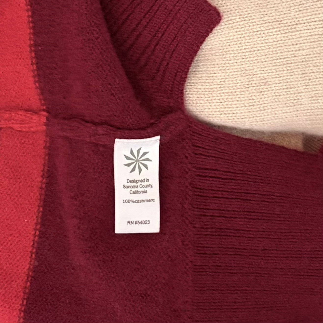 ATHLETA Cashmere Lodge Striped Sweater Pullover Chianti Multi Stripes Small