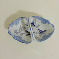 Vintage ROYAL RUDOLSTADT Blue White Handled Trinket Dish Tray Birds Swallows