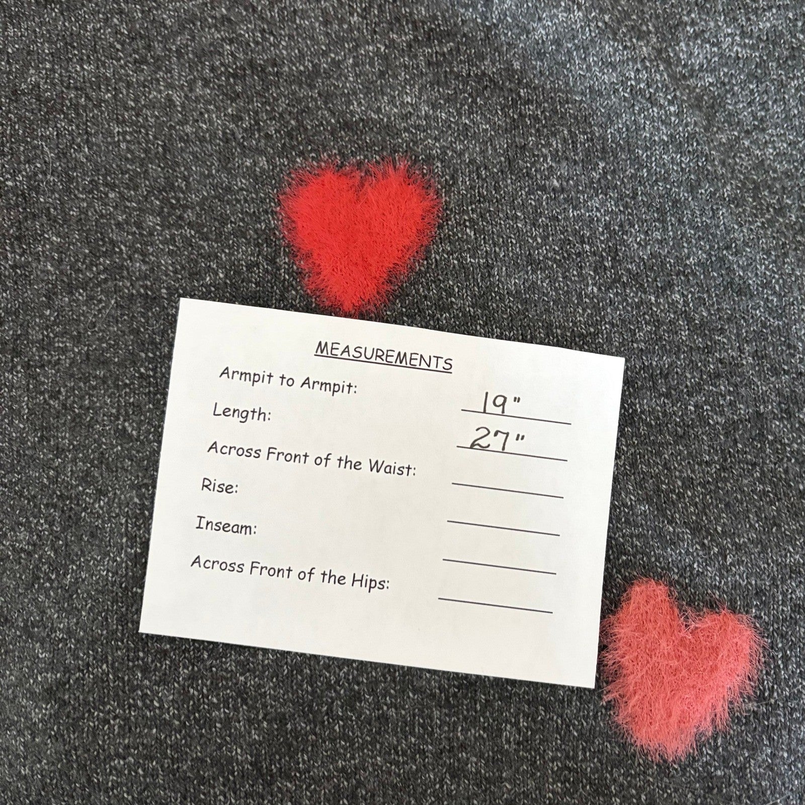 NWT!! CELEBRATE TOGETHER Heart Cardigan Sweater Grey Pink Red Hearts Large