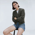 EVERLANE The Texture Cotton Cardigan Sweater Raglan Kambaba Green Knitwear Small