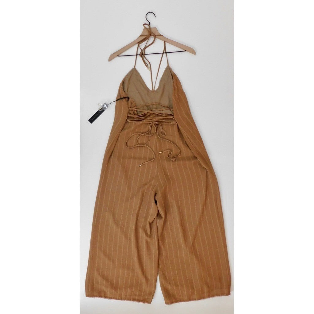 NWT!! HOUSE OF HARLOW 1960 x Revolve Paolo Jumpsuit Tawny Brown Festival Large