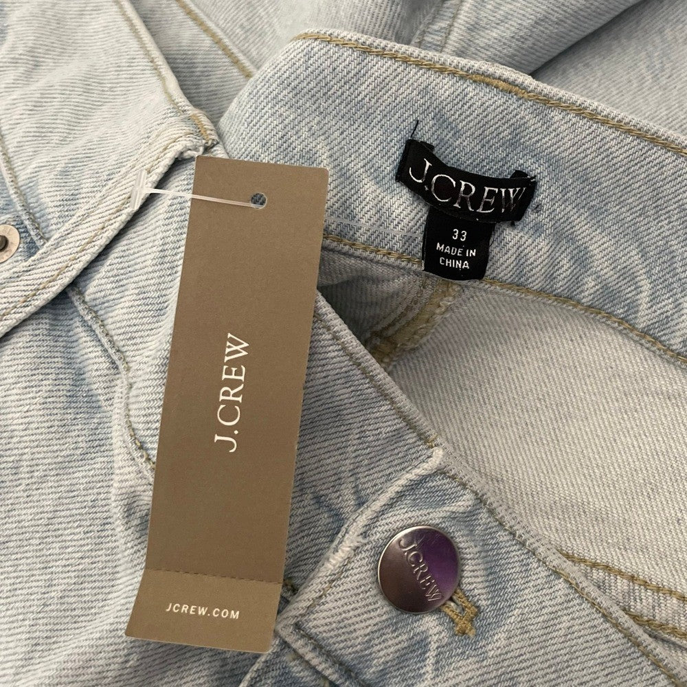 NWT!! J. CREW High Rise Denim Shorts Montauk Wash Pockets Preppy Size 33