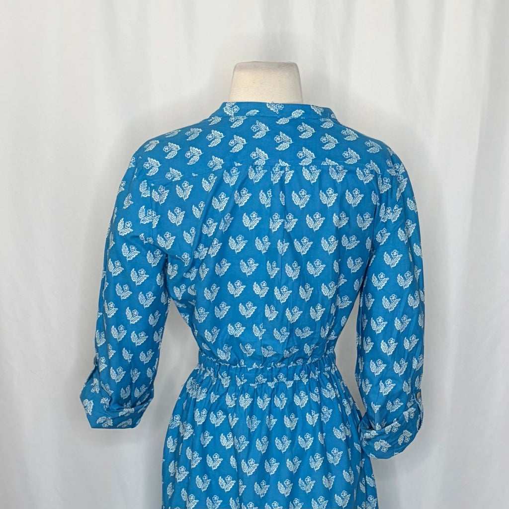 Anthropologie MEADOW RUE Anila Shirtdress Floral Blockprint Shirt Dress Size 4