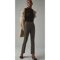 NWT!! ANTHROPOLOGIE The Essential Plaid Pants Black Orange Academia Preppy 10