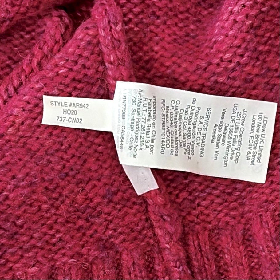 J. CREW Alpaca Blend Crewneck Sweater Pink Merino Wool Heathered Fuchsia Medium