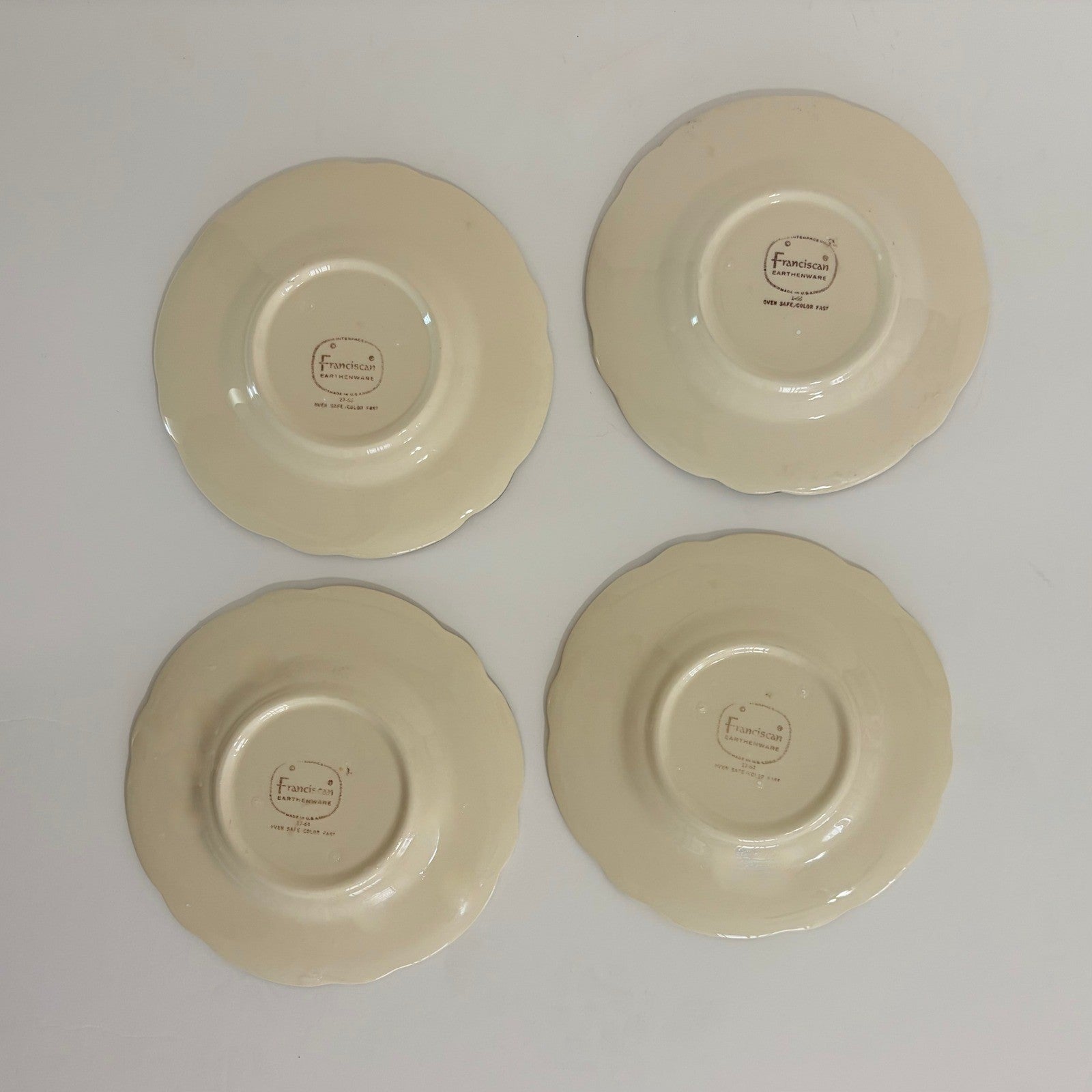 Vintage FRANCISCAN Desert Rose Set of 4 Bread Butter Plates USA Made 6 3/8"