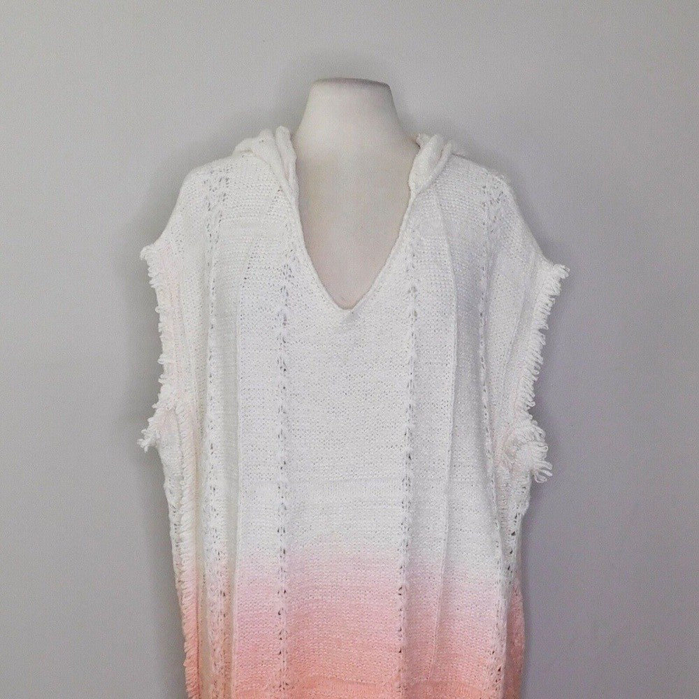 NWT!! Anthropologie MOTH Ombre Fringed Beachside Hoodie Sweater Medium Large
