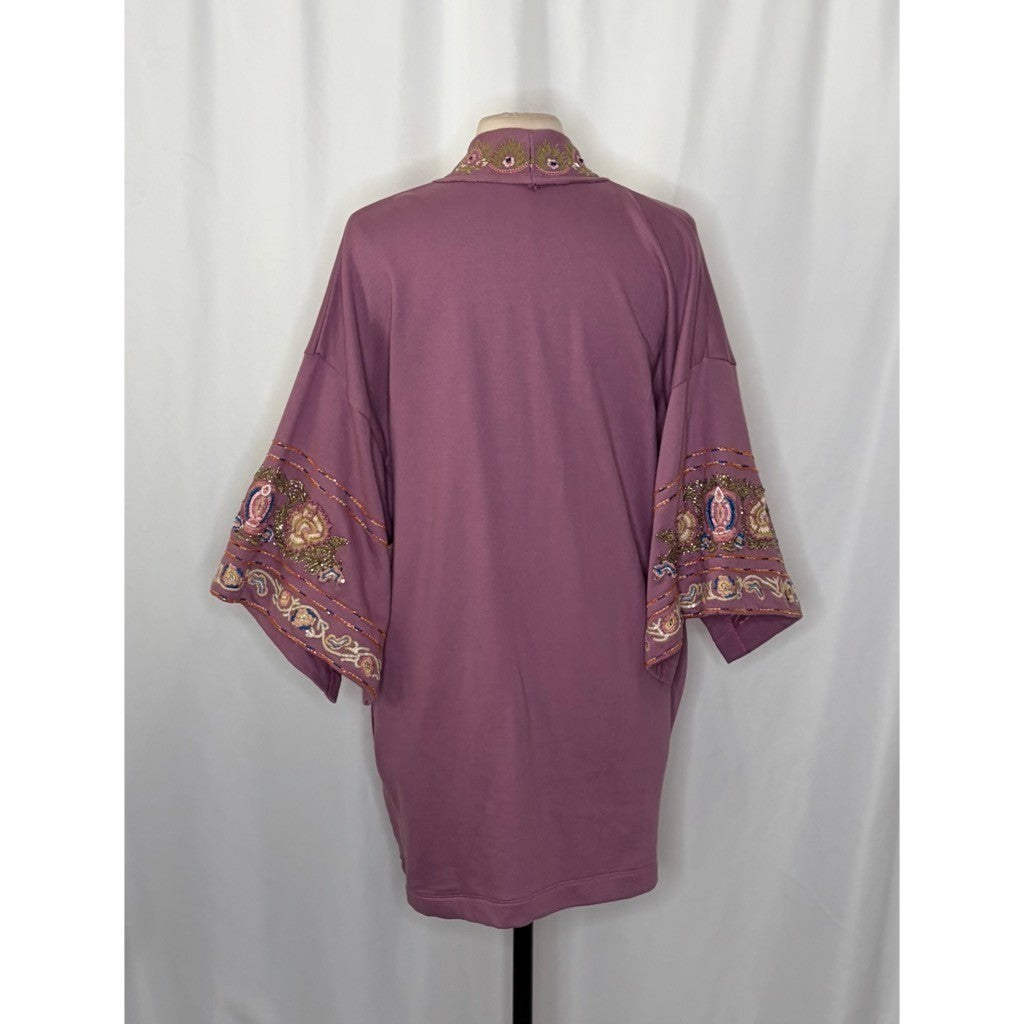 ARATTA SILENT JOURNEY Juliette Beaded Embellished French Terry Kimono Jacket S