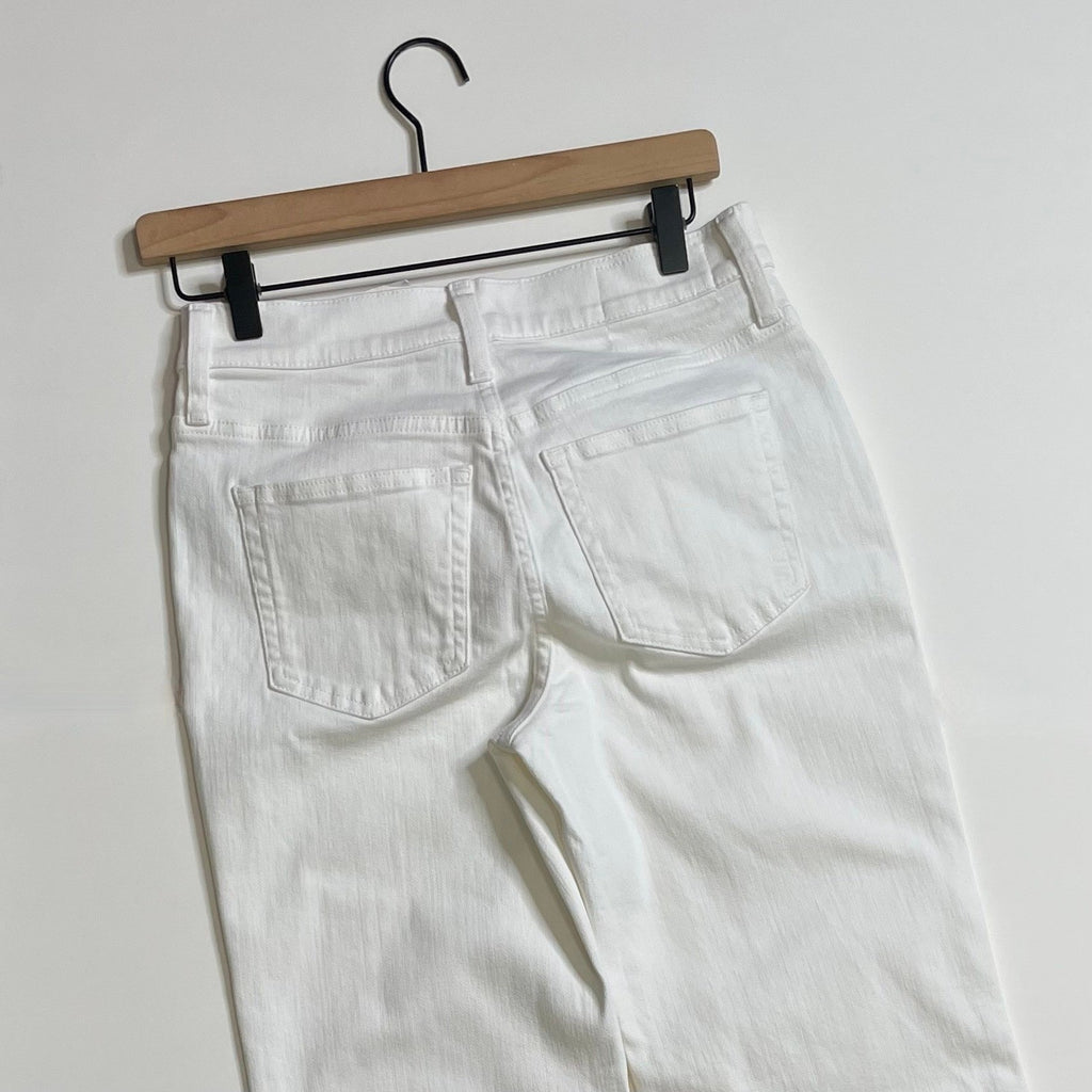 NWT!! J. CREW Lower Rise Full Length Slim Wide Jeans Solid White Retro Size 24