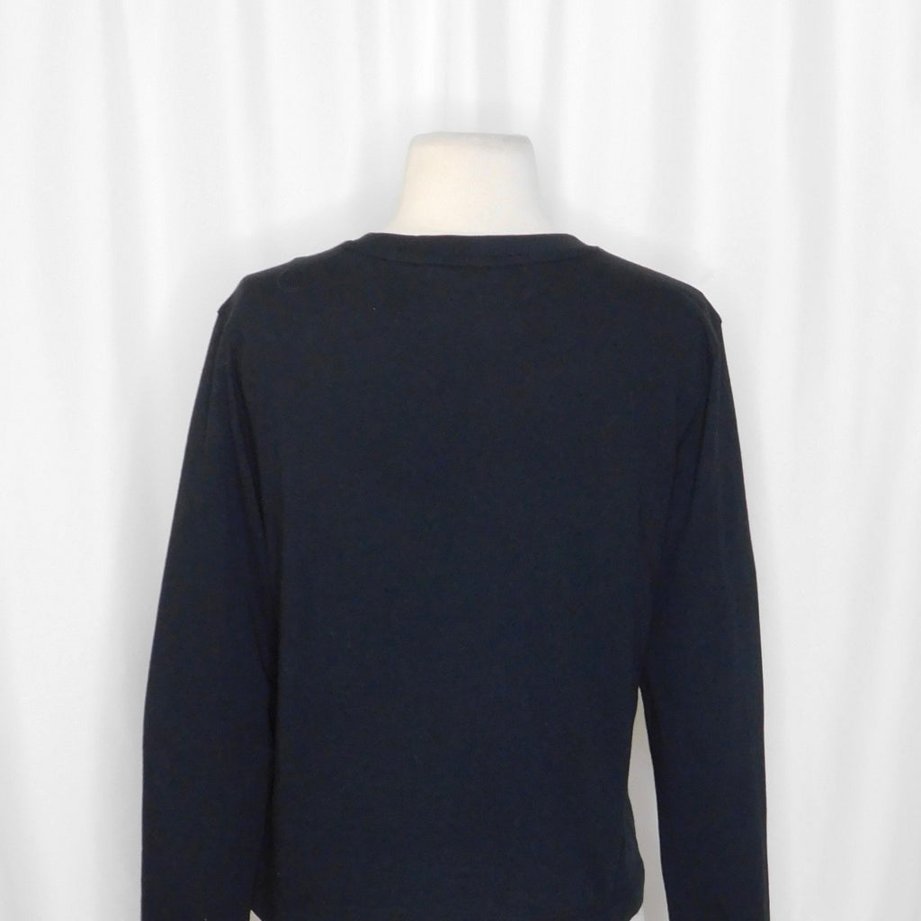 NWT!! J. CREW Vintage Jersey Long Sleeve T-Shirt Top Shirt Tee Solid Black XXS
