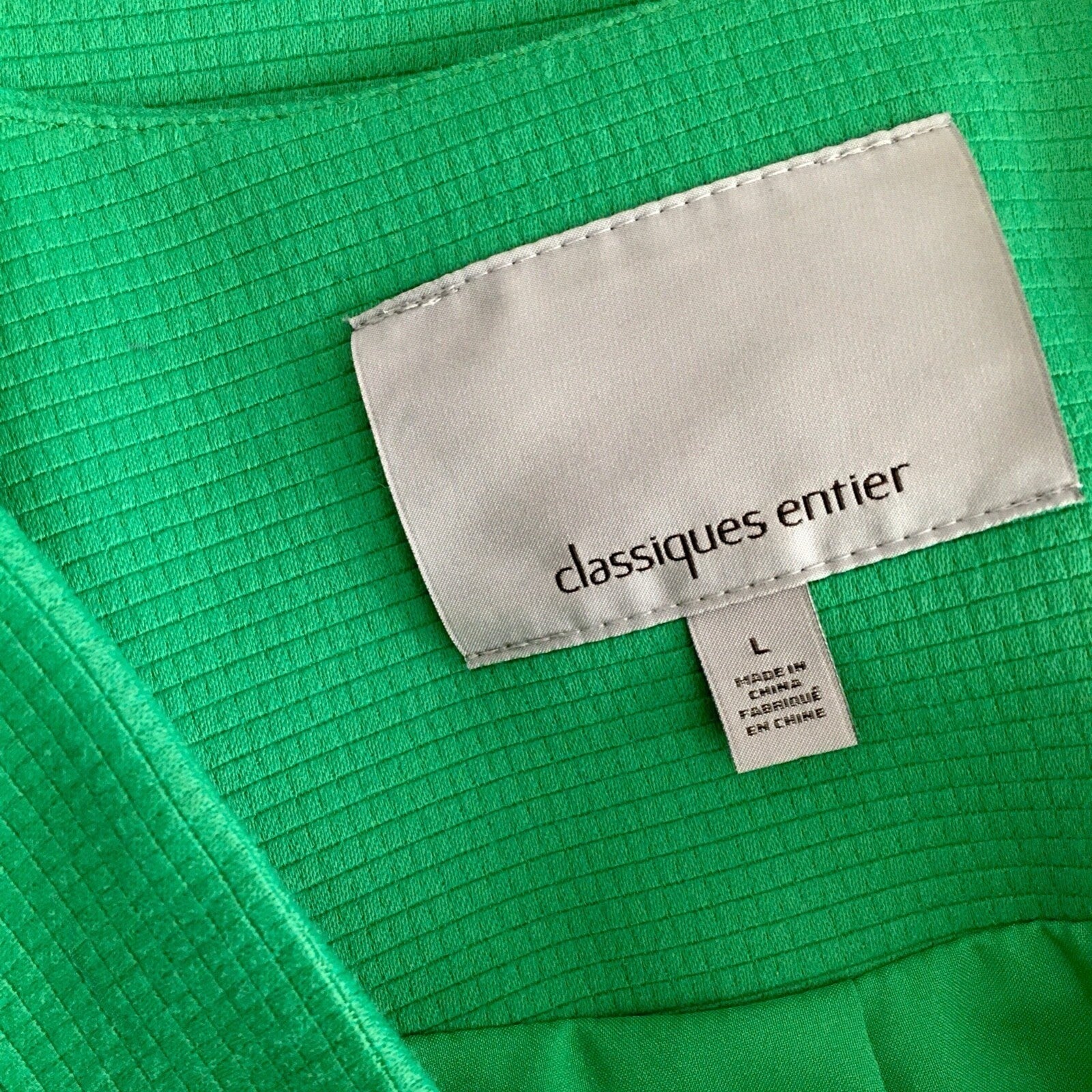 CLASSIQUES ENTIER Kelly Green Blazer Jacket Snap Closures Windowpane Large