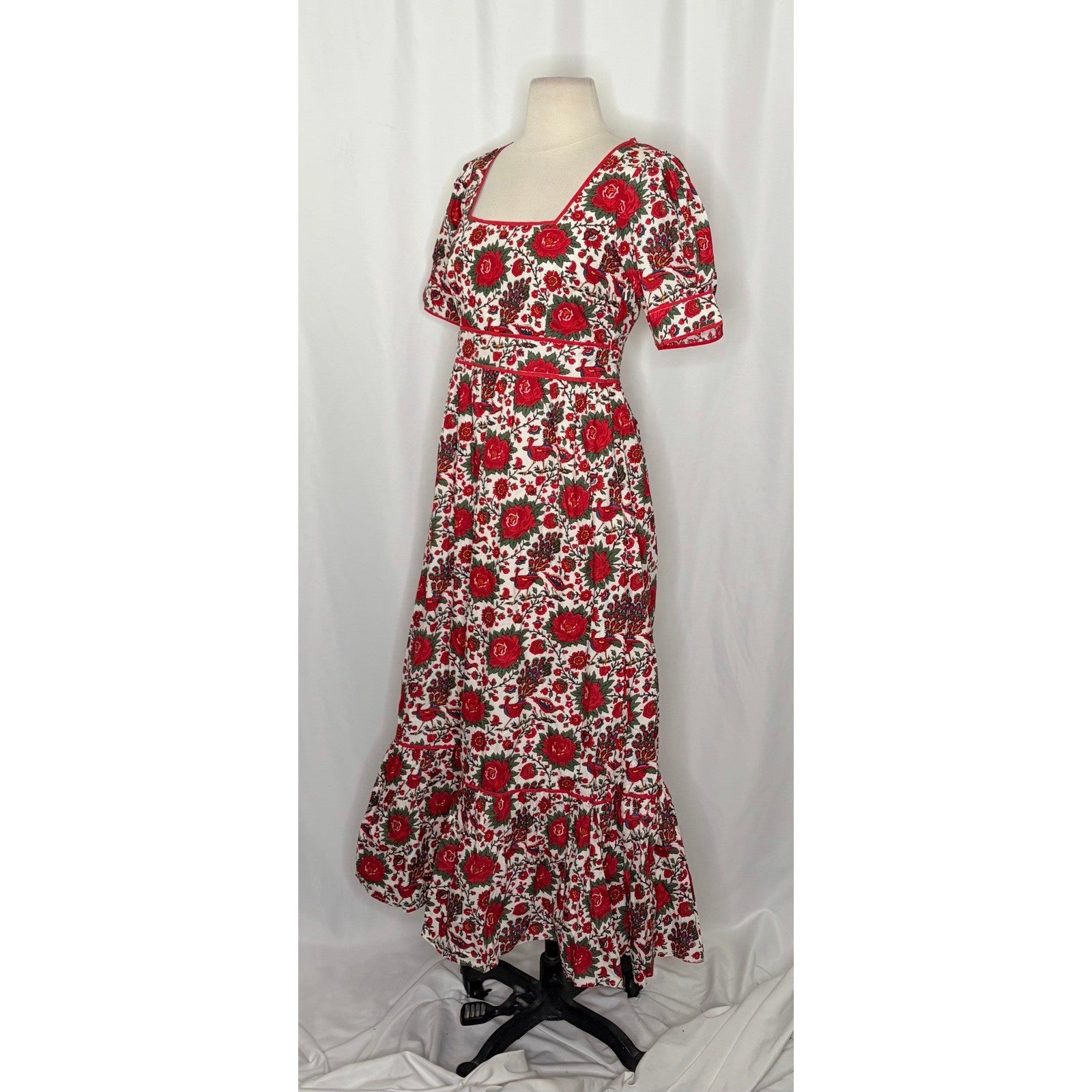 NWT!! Tuckernuck PINK CITY PRINTS Peony Bird Evelyn Dress Floral Maxi X-Small