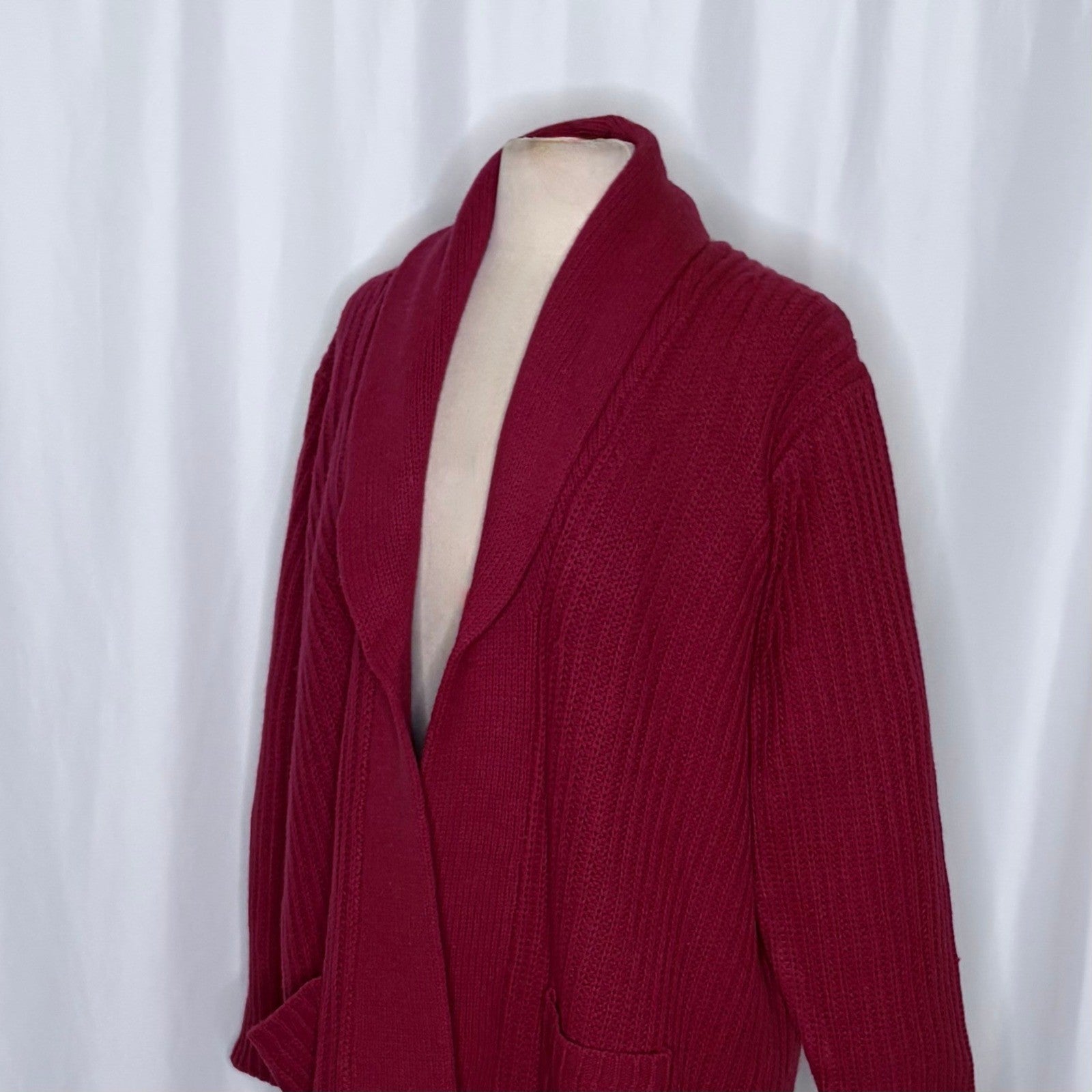 NWT!! WOOLOVERS Lambswool Shrug Cosy Cardigan Sweater Purple Wine Knit X-Large