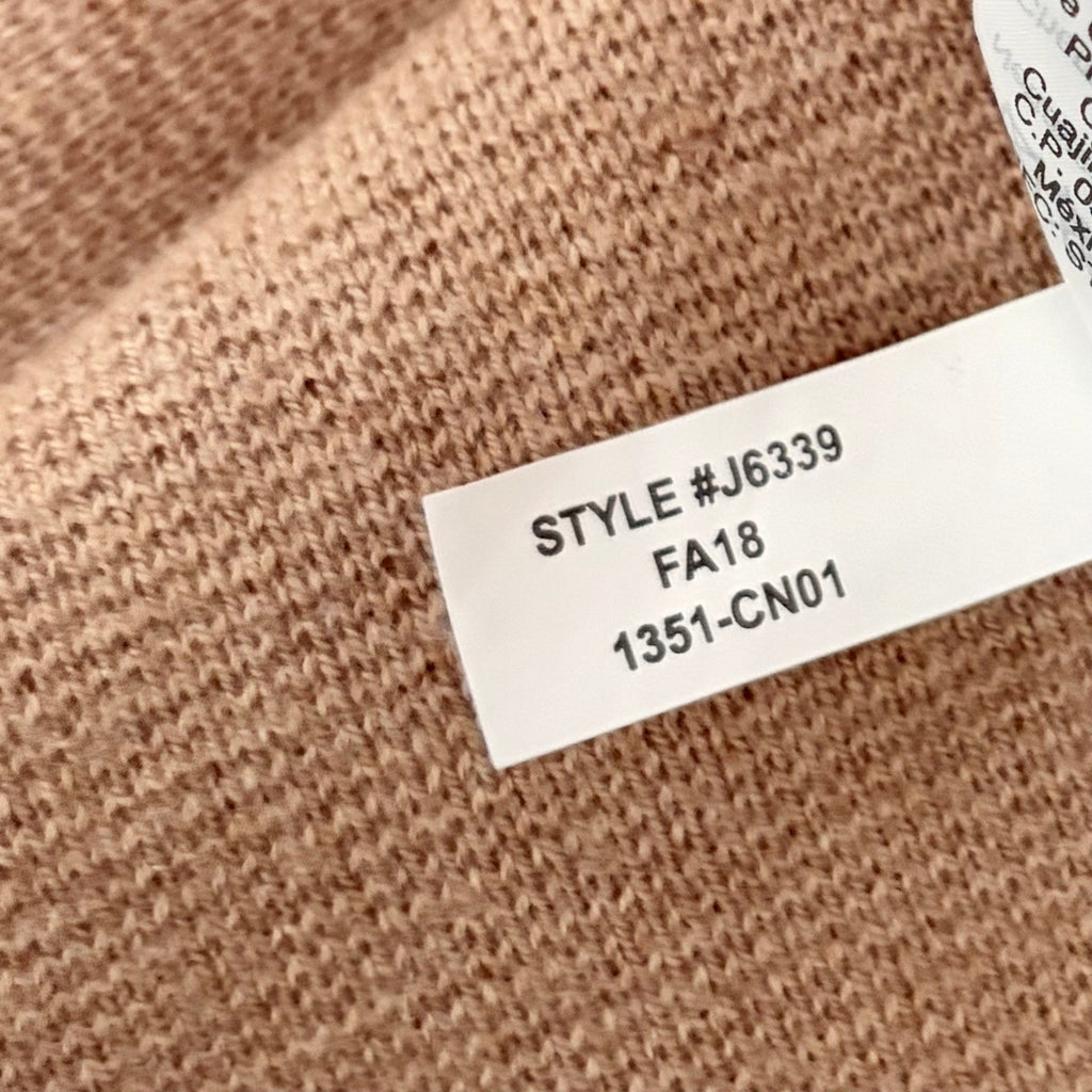 J. CREW Juliette Collarless Sweater Blazer Solid Tan Brown Longline Knit Small
