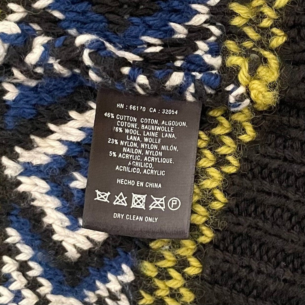 Anthropologie SPARROW Batley Fairisle Black Cardigan Sweater Fair Isle Large