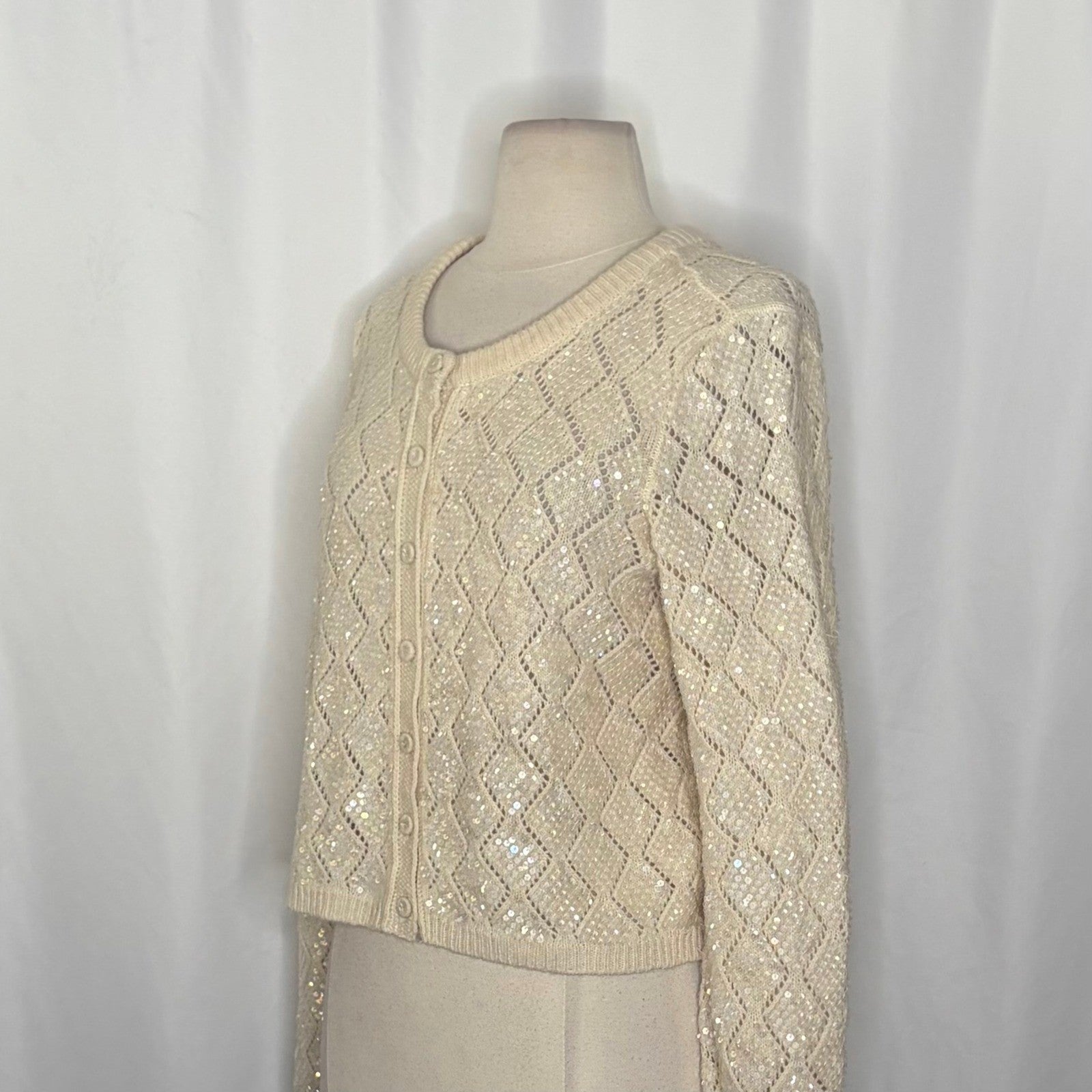 NWT!! Free People WE THE FREE Mermaid Cardi Cardigan Sweater Sequins Small