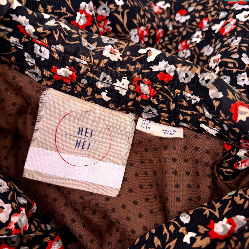 Anthropologie HEI HEI Cropped Tinsley Bomber Moto Jacket Floral Print Size 6