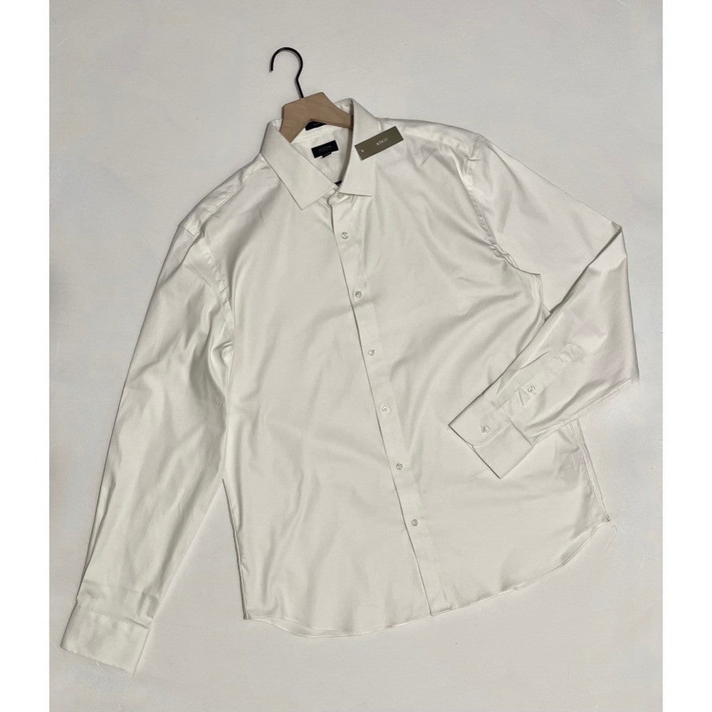 NWT!! J. CREW Slim Bowery Performance Stretch Dress Shirt Solid White X-Large