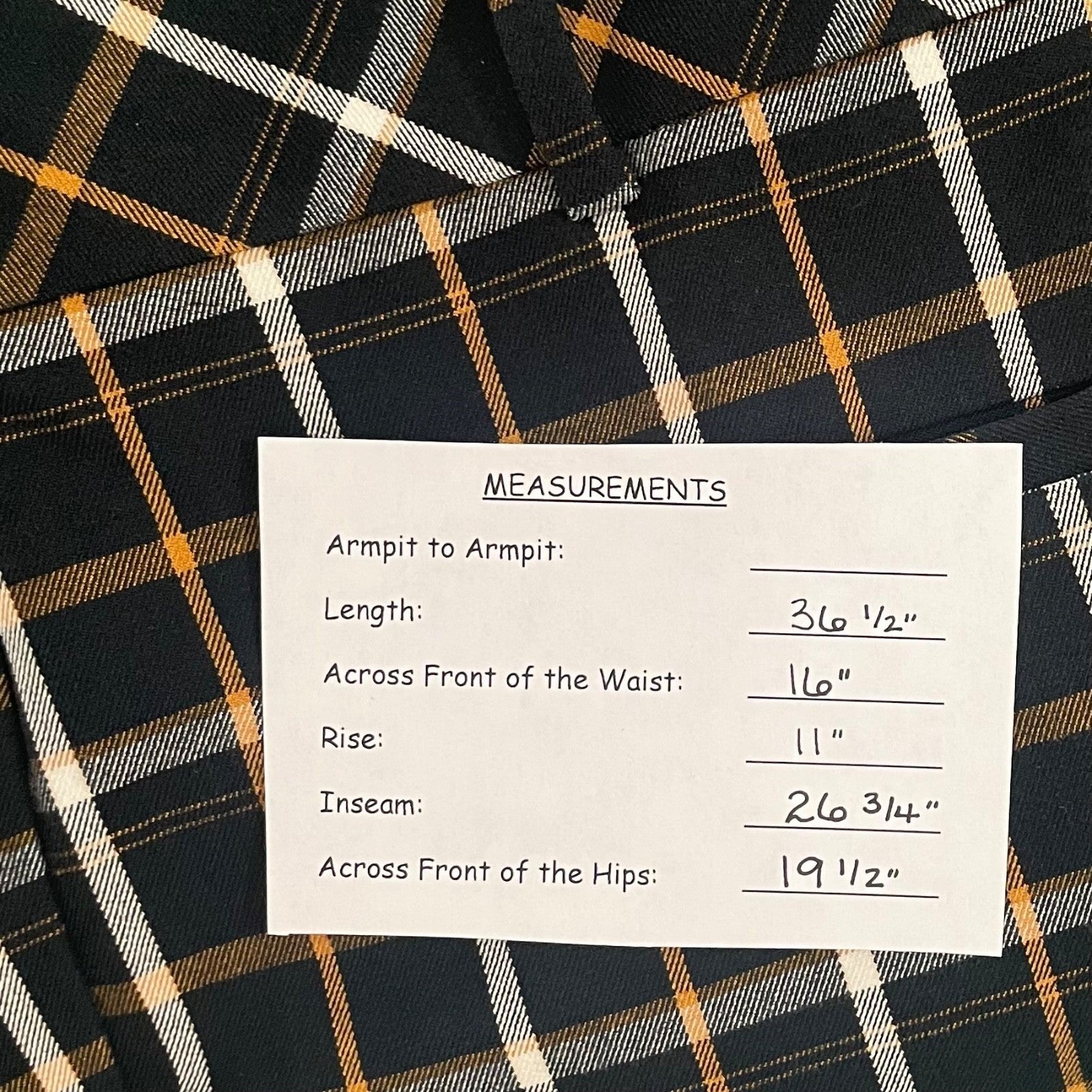NWT!! ANTHROPOLOGIE The Essential Plaid Pants Black Orange Academia Preppy 10