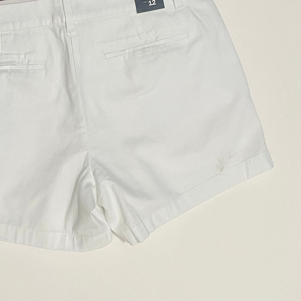 NWT!! J. CREW Factory 5" Classic Chino Shorts Solid White Pockets Preppy 12