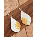 NEW! Boho Silver Retro Sunflower Rhombus Shaped Earrings Dangle Drop Floral