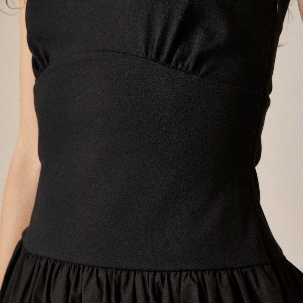 NWT!! J. CREW Bubble-Hem Mixy Dress Solid Black Mini Poplin Bubble Hem Preppy 3X