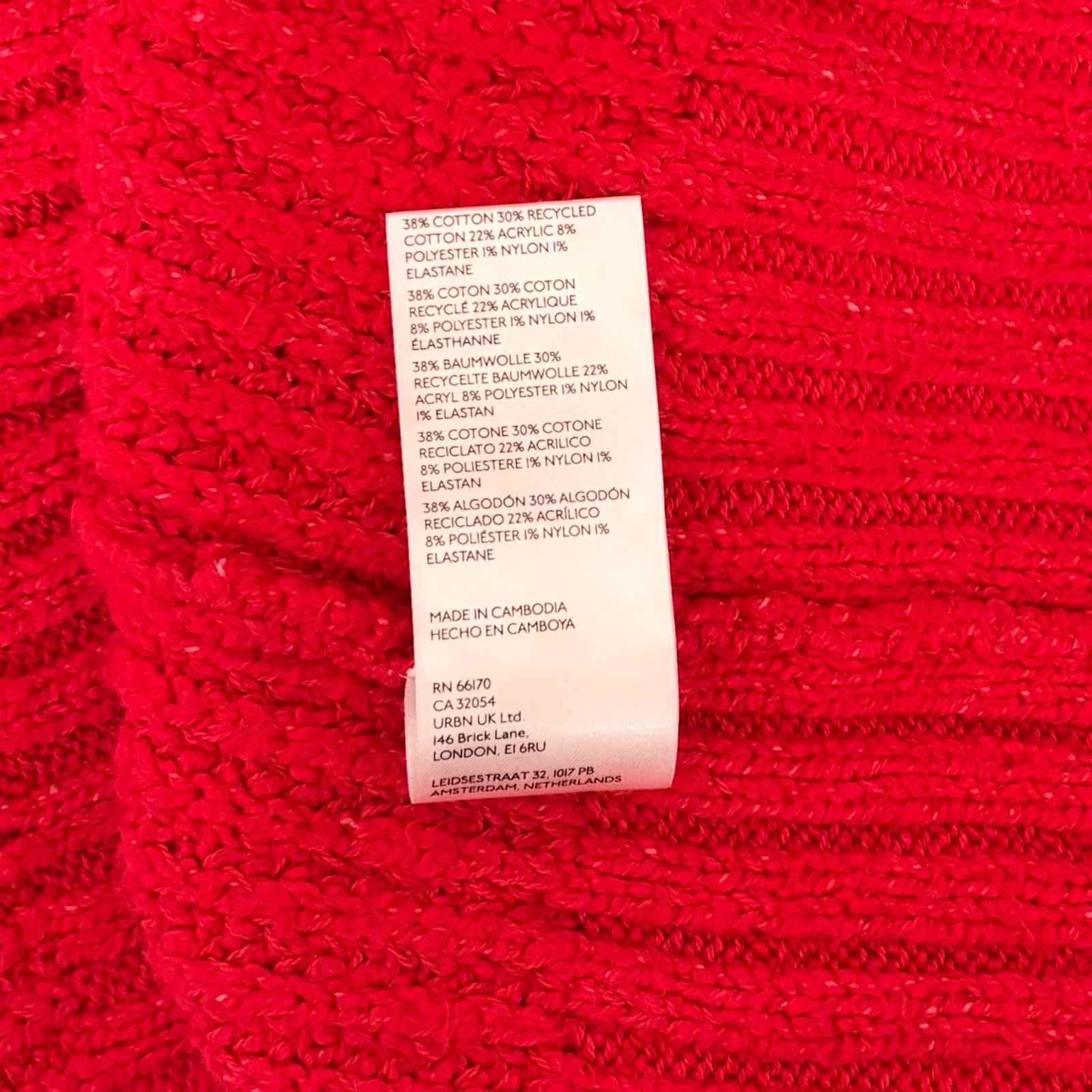 Anthropologie MAEVE Solid Red Shaker Knit Sweater Mockneck Pullover Fleck Medium