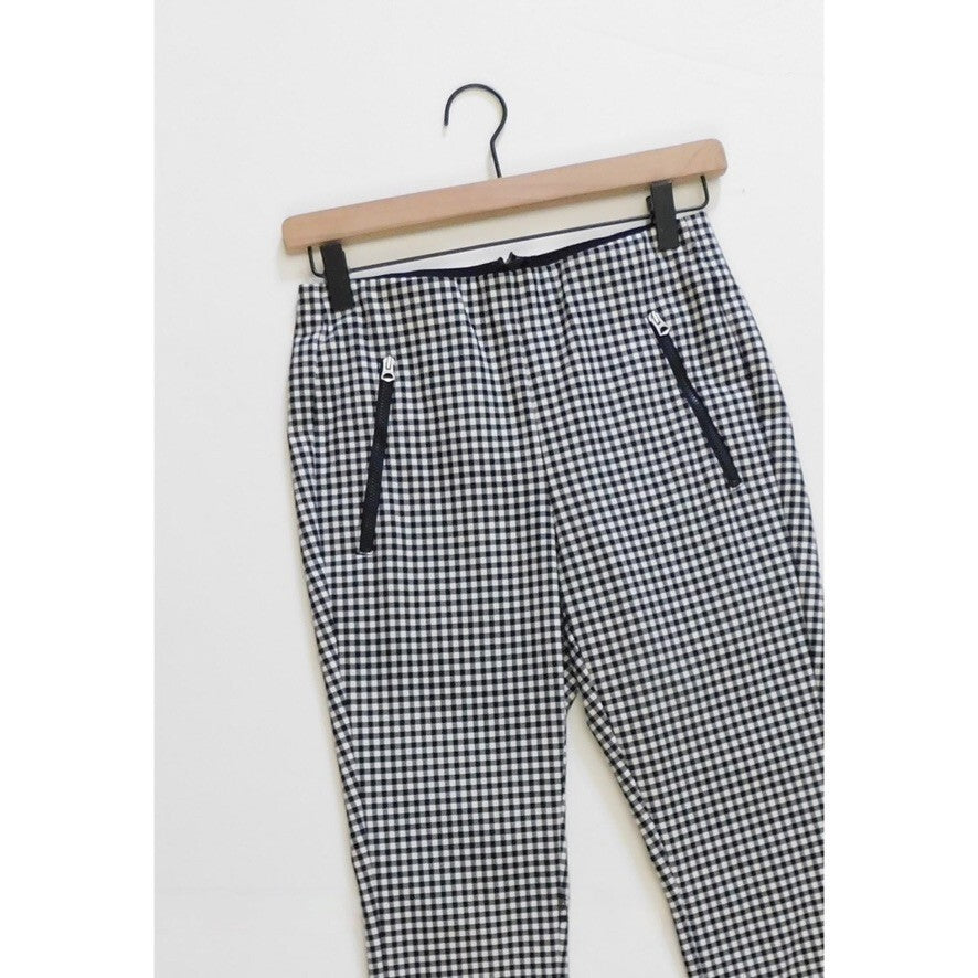 Revolve RAG & BONE Simone Gingham Pants Check Black White Tapered Size 4