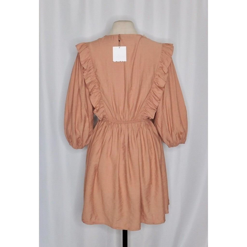 NWT!! ZARA Marsala Guipure Lace Ruffled Mini Dress Blogger Favorite Medium