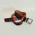 Unisex JON WYE Leather Floral Belt Western Retro Made in USA Men Women 46.5"
