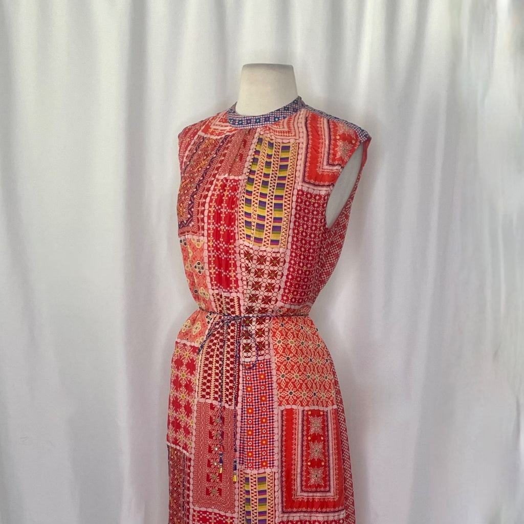 Anthropologie TANVI KEDIA Embroidered Beaded Sol Dress Maxi Bohemian Boho Small
