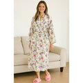 Vintage VICTORIA'S SECRET Gold Label Floral Jacquard Satin Robe Pockets Small