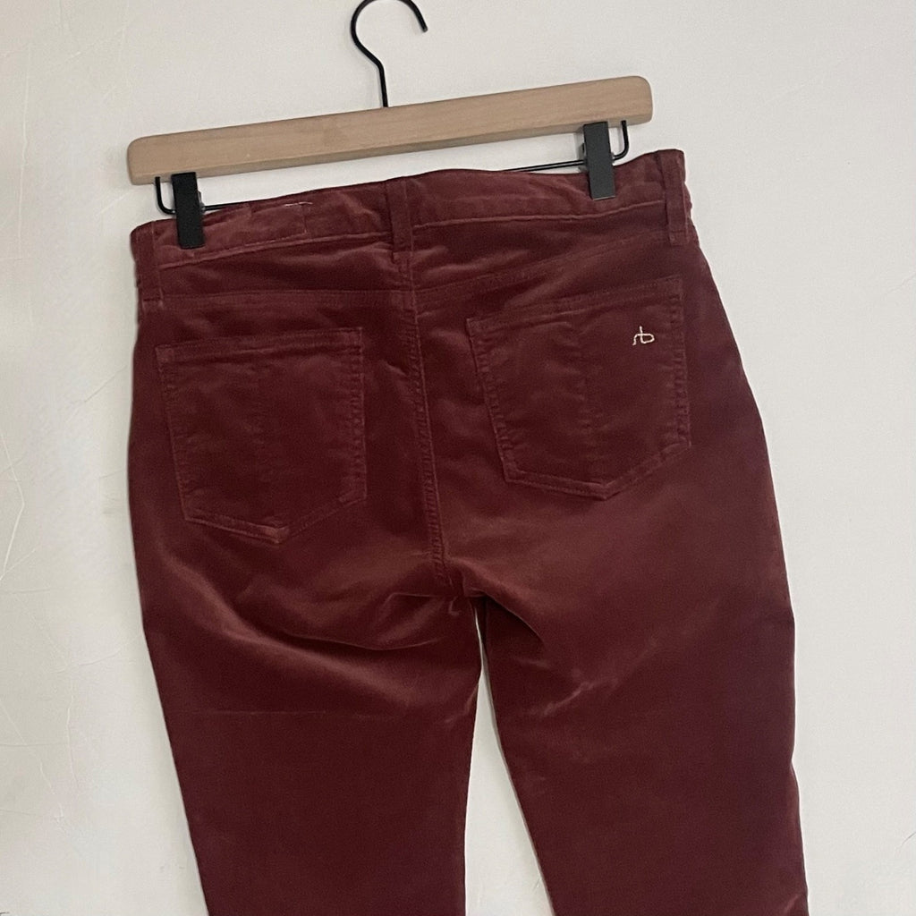 RAG & BONE The Skinny Cord Stretch Corduroy Pants Solid Clay Streetwear Size 27