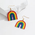 Boho Festival Colorful Rainbow Dangle Earrings Jewelry Pride Clay Drop Whimsical